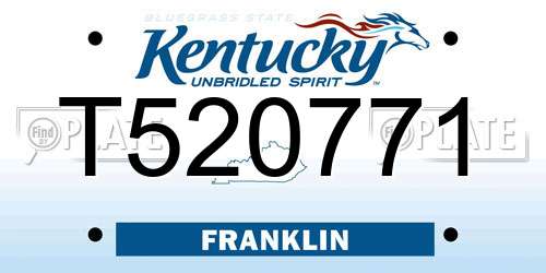 T520771 Kentucky License Plate