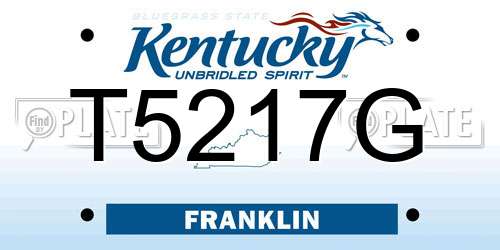 T5217G Kentucky License Plate