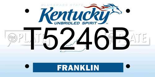 T5246B Kentucky License Plate