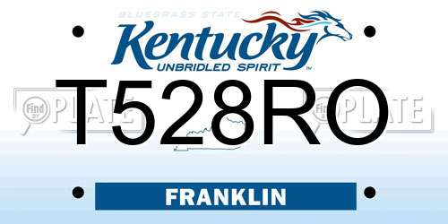 T528RO Kentucky License Plate