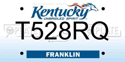 T528RQ Kentucky License Plate