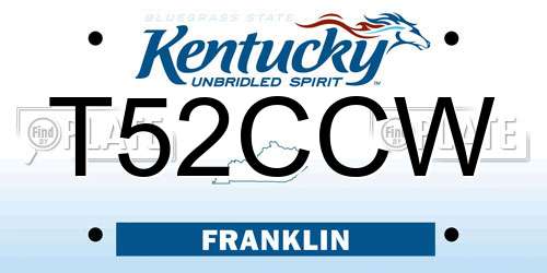 T52CCW Kentucky License Plate