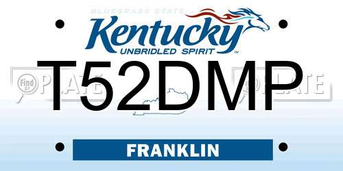 T52DMP Kentucky License Plate