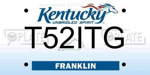 T52ITG Kentucky License Plate