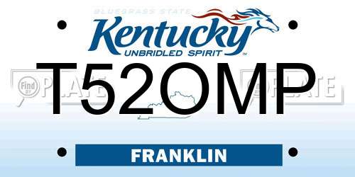 T52OMP Kentucky License Plate