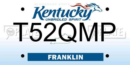 T52QMP Kentucky License Plate