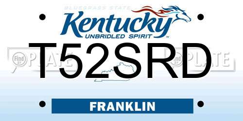 T52SRD Kentucky License Plate