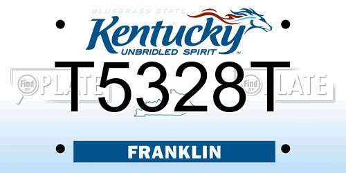 T5328T Kentucky License Plate