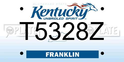 T5328Z Kentucky License Plate