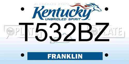 T532BZ Kentucky License Plate