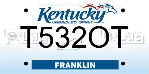 T532OT Kentucky License Plate