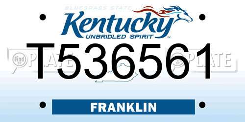 T536561 Kentucky License Plate