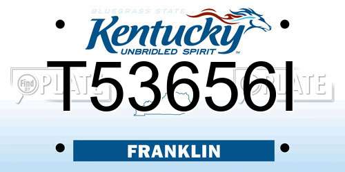 T53656I Kentucky License Plate