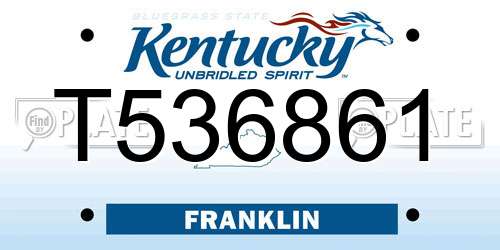 T536861 Kentucky License Plate