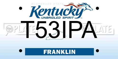 T53IPA Kentucky License Plate