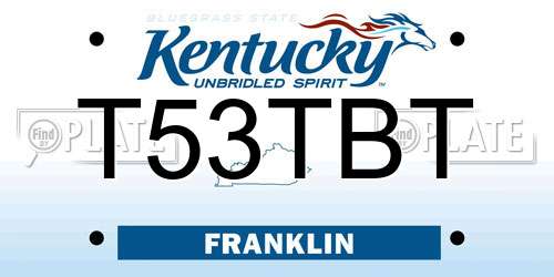 T53TBT Kentucky License Plate