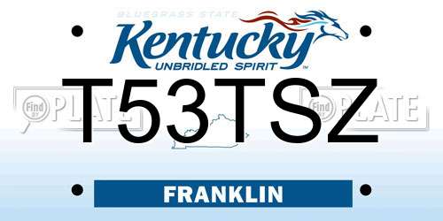 T53TSZ Kentucky License Plate