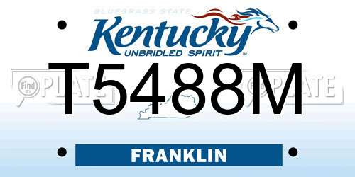 T5488M Kentucky License Plate