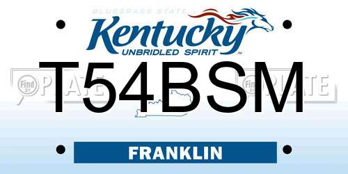 T54BSM Kentucky License Plate