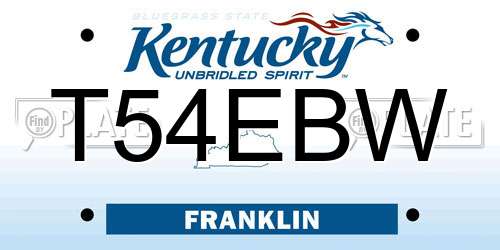 T54EBW Kentucky License Plate