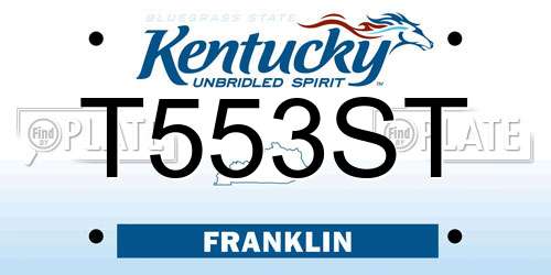 T553ST Kentucky License Plate