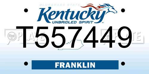 T557449 Kentucky License Plate