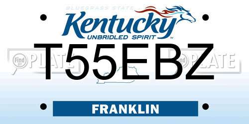 T55EBZ Kentucky License Plate