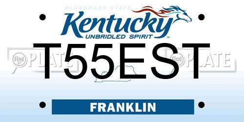 T55EST Kentucky License Plate