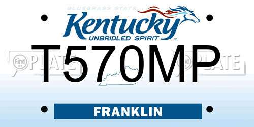 T570MP Kentucky License Plate