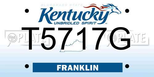T5717G Kentucky License Plate