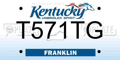 T571TG Kentucky License Plate