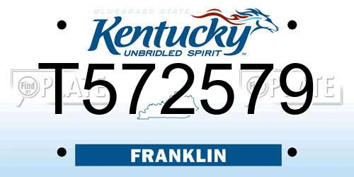 T572579 Kentucky License Plate