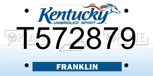 T572879 Kentucky License Plate