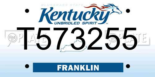 T573255 Kentucky License Plate
