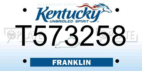 T573258 Kentucky License Plate