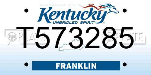 T573285 Kentucky License Plate
