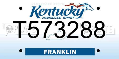 T573288 Kentucky License Plate