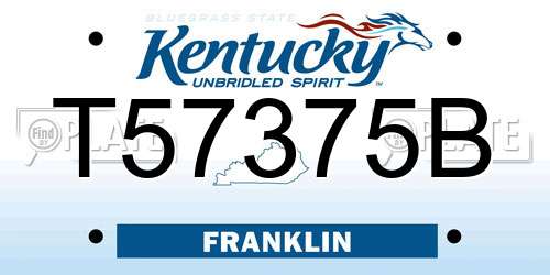 T57375B Kentucky License Plate