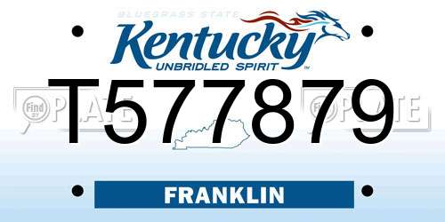 T577879 Kentucky License Plate