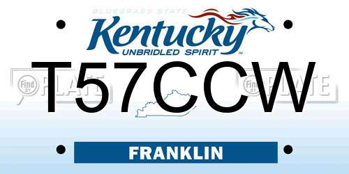T57CCW Kentucky License Plate