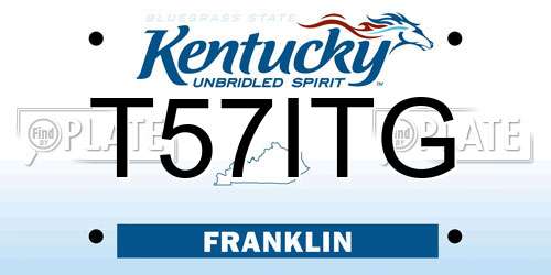 T57ITG Kentucky License Plate