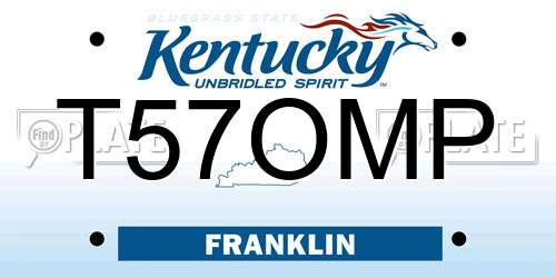 T57OMP Kentucky License Plate