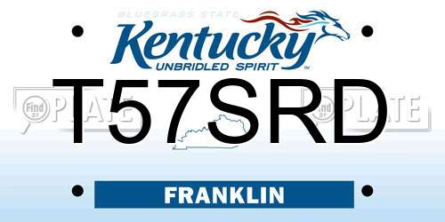 T57SRD Kentucky License Plate