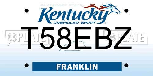 T58EBZ Kentucky License Plate
