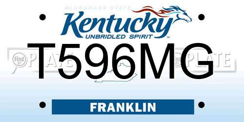 T596MG Kentucky License Plate