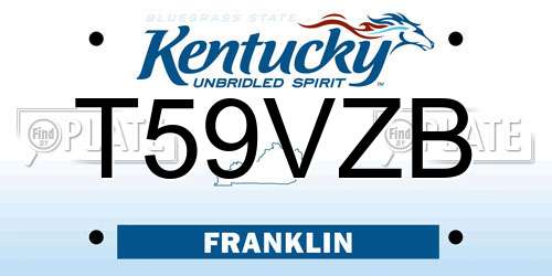 T59VZB Kentucky License Plate