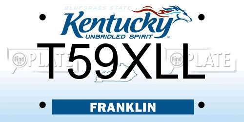 T59XLL Kentucky License Plate