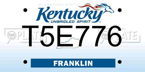 T5E776 Kentucky License Plate