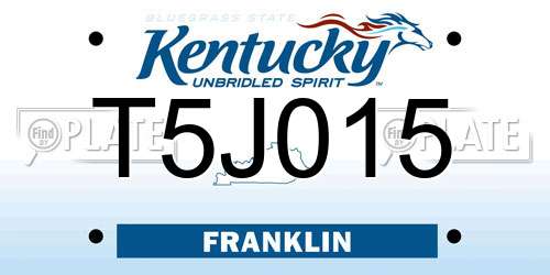 T5J015 Kentucky License Plate