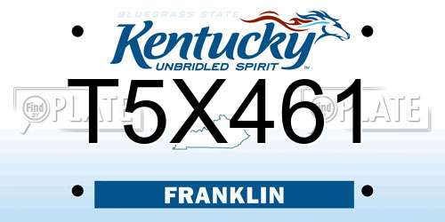 T5X461 Kentucky License Plate
